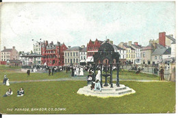 THE PARADE - BANGOR - COUNTY DOWN - HARTMANN COLOURED POSTCARD WITH GOOD BANGOR POSTMARK - Down