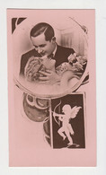 Sexy Young Lady, Handsome Guy Fantastic Scene Love Romantic Couple Vintage 1930s Mini Photo Postcard 6x10.7cm. (965) - Saint-Valentin