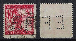 Kingdom Of Yugoslavia Stamp With Perfin EF By Eugen V. Feller From Zagreb Lochung Perfore - Gebraucht