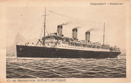 CPA Bateau - Paquebot Massilia - Cie De Navigation Sud Atlantique - Steamers