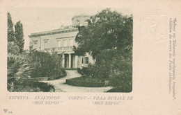 2466 Corfou Villa Royale De Mon Repos Flying Mercure Mercury Embossed - Lettres & Documents