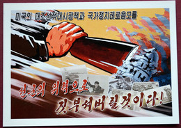 Nord Korea Postkarte Anti Amerikanische Communist Propaganda North Korea DPRK (348) - Corée Du Nord