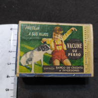 Caja Matchbox Fósforos “Vacune Su Perro” – Origen: Chile – Vacía - Boites D'allumettes