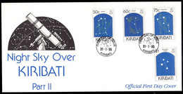 KIRIBATI(1995) Constellations: Cancer, Gemini, Cassiopeia, Southern Cross. Unaddressed FDC. Scott Nos 656-9. - Kiribati (1979-...)