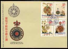 MACAO(1990) Compass Roses. Sailing Ships. Unaddressed FDC With Cachet And Thematic Cancel. Scott Nos 630-3. - FDC