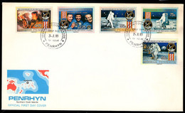 PENRHYN(1989) Moon Landing 20th Anniversary. Set Of 5 On Unaddressed FDC. Scott Nos 374-8. - Penrhyn