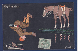 CPA FERNEL Illustrateur Circulé Sport Satirique Humour Equitation Cheval Horse - Fernel