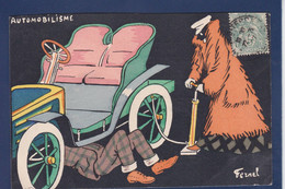 CPA FERNEL Illustrateur Circulé Sport Satirique Humour Voiture Automobile - Fernel