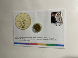 (1 M 25) Australia - $ 2.00 Invictus Games In Sydney - 2018 Coin With Prince Harry (wedding Stamp) And AN/zAC Postmark - Autres – Océanie