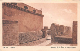 Delcampe - DROME  26  CREST - SOMMET DE LA TOUR ET LES CRENEAUX - CACHET - Crest