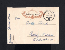 S5188-GERMAN EMPIRE-Third Reich.MILITARY NAZI FELDPOST COVER SOLDIER 09960.1943.WWII.DEUTSCHES REICH.Enveloppe GERMANY - 1939-45