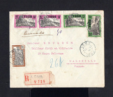 S3796-TOGO- REGISTERED COVER LOME To MARSEILLE (france).1935.WWII.FRENCH COLONIES.Brief,enveloppe Aerien - Lettres & Documents