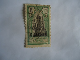 INDIA   FRANCE USED STAMPS 1922 OVERPRINT CACHES  WITH POSTMARK - Otros & Sin Clasificación