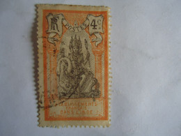 INDIA   FRANCE USED STAMPS  WITH POSTMARK - Other & Unclassified