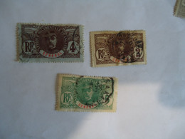 SENEGAL   FRANCE  COLONIES 3 USED  STAMPS 1906     WITH  POSTMARK - Sonstige & Ohne Zuordnung