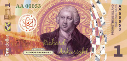 Prometheus Islands 1 Dollar 2020 Richard Arkwright UNC  POLYMER  Emission Privée - Fictifs & Spécimens