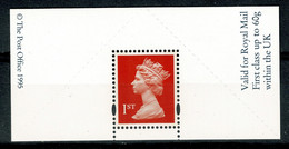 Ref 1577 - GB 1995 1st Class Machin In Small Retail Sheet - MNH - Machins