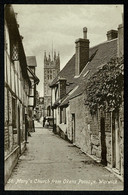Ref 1578 - Early Postcard - St Mary's Church From Okens Passage Warwick - Warwickshire - Warwick