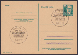 P 40/02, Blanko Sst "Leipzig-Tag Des Rundfunks", 24.6.51 - Postcards - Used