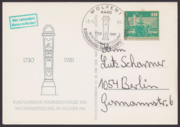 P 79, Ganzsachenausschnitt Auf Dek. Karte "Wolfen", 7.6.81 - Postcards - Used