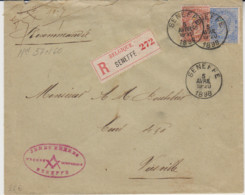 BELGIË - OBP - Nr 57 + Nr 60 - SENEFFE (Aangetekend) > BRUXELLES (NORD) > LUTTRE - Letter Covers