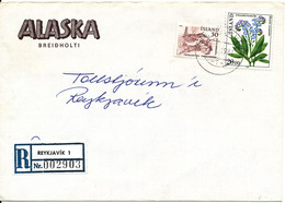 Iceland Registered Cover Reykjavik 1 25-1-1984 Flower And BIRD On The Stamps - Storia Postale