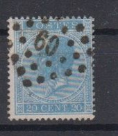 BELGIË - OBP - 1865/66 - Nr 18A  (PT 60 - (BRUXELLES) - Coba + 1.00 € - Oblitérations à Points