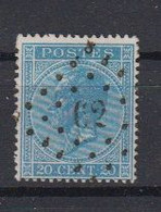 BELGIË - OBP - 1865/66 - Nr 18  (PT 60 - (BRUXELLES(MIDI)) - Coba + 1.00 € - Oblitérations à Points