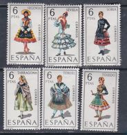 Espagne  N° 1625 / 30 XX  Costumes Féminins ( VIII). La Série Des 6 Valeurs Sans Charnière, TB - Nuevos