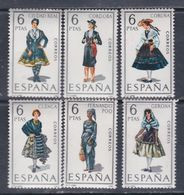 Espagne  N° 1498 / 1503 XX  Costumes Féminins ( III ). La Série Des 6 Valeurs Sans Charnière, TB - Nuevos