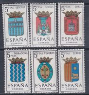 Espagne  N° 1326 / 31  XX  Armoiries De Provinces ( VIII ). La Série Des 6 Valeurs Sans Charnière, TB - Nuevos