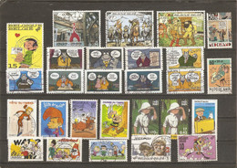 BD, Bandes Dessinées - Petit Lot De 55° - Document 03-88 - Flamme Angoulême - Tintin - Le Chat - Cubitus - Lucky Luke... - Vrac (max 999 Timbres)