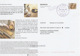 FRANCE PAP 2022 Entier Postal DESTINEO M07  Timbre En Ligne NESPRESSO Café Ganzsache Stationary Octobre 31 - Pseudo Privé-postwaardestukken