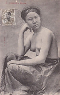 Indochine Cpa 2 Cachets Poste Rurale DONG-ANH Province De PHUC-YEN TONKIN Carte Femme Seins Nus Nue Nu Vietnam - Storia Postale
