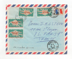 !!! LETTRE EN FRANCHISE PAR AVION DE NOUMEA POUR PARIS DE 1972, AVEC COMPLEMENTS DE SURTAXE AERIENNE - Cartas & Documentos