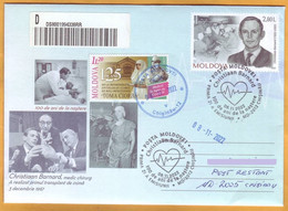2022 Moldova FDC Christiaan Barnard (1922 - 2001), Doctor. 100th Birth Anniversary, Medicine - Medicine