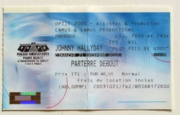JOHNNY HALLYDAY Billet Ticket Concert FRANCE Paris Bercy 21/12/2003 - Entradas A Conciertos