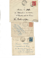 LOT DE 3 LETTRES VENDEE OBLITEREES CAD BARBATRE - ST GILLES SUR VIE - ST -HILAIRE DE  RIEZ-1902-29-36 - Maschinenstempel (Sonstige)