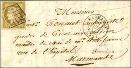 Grille / N° 1 Belle Marge Càd T 15 MARMANDE (45) Cursive 45 / Seyches Sur Lettre Adressée Localement à Marmande. 1851. - - 1849-1850 Cérès