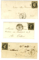 Lot De 3 Lettres Affranchies Avec N° 3, Diverses Nuances. - TB / SUP. - 1849-1850 Cérès