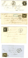 Lot De 4 Lettres Affranchies Avec N° 3, Diverses Nuances. - TB / SUP. - 1849-1850 Cérès