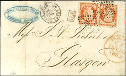 Losange DS 2 / N° 5 Paire Càd (DS2) PARIS (DS2) 60 Sur Lettre Pour Glasgow. 1853. - TB / SUP. - R. - 1849-1850 Ceres