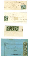 Lot De 4 Documents Affranchis Avec N° 11. - TB. - 1853-1860 Napoleon III