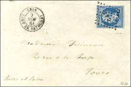 Losange CDS / N° 14 Càd LYON / CAMP DE SATHONAY Sur Lettre Pour Tours. 1861. - SUP. - R. - 1853-1860 Napoléon III