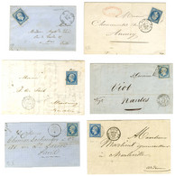 Lot De 6 Lettres Affranchies Avec N° 14 Présentant Des Oblitérations Diverses. - TB / SUP. - 1853-1860 Napoléon III