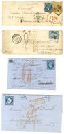 Lot De 4 Lettres Affranchies Avec N° 14 Pour L'étranger. - TB. - 1853-1860 Napoléon III