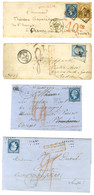 Lot De 4 Lettres Affranchies Avec N° 14 Pour L'étranger. - TB. - 1853-1860 Napoleone III