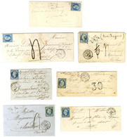 Lot De 7 Lettres Affranchies Avec N° 14, Dont 1 Piquage Susse. - TB. - 1853-1860 Napoleone III