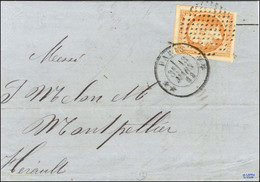 Cercle De Points / N° 16 Très Belle Marge Càd ** PARIS ** Sur Lettre Pour Montpellier. 1862. - TB / SUP. - 1853-1860 Napoleon III