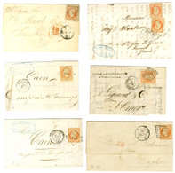 Lot De 6 Lettres Affranchies Avec N° 16 Présentant Des Nuances Diverses. - TB / SUP. - 1853-1860 Napoléon III.